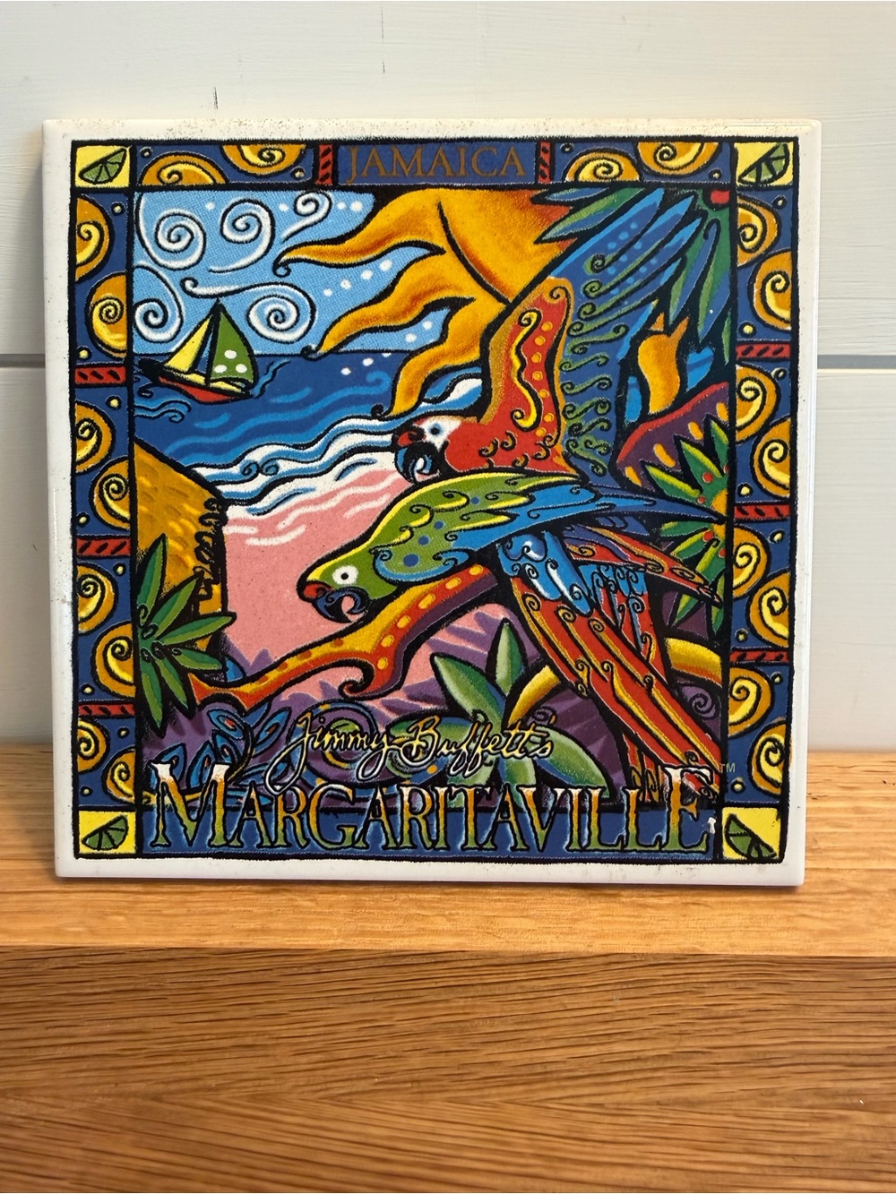 Jimmy Buffets Margaritaville Jamaica Ceramic Tile Trivet